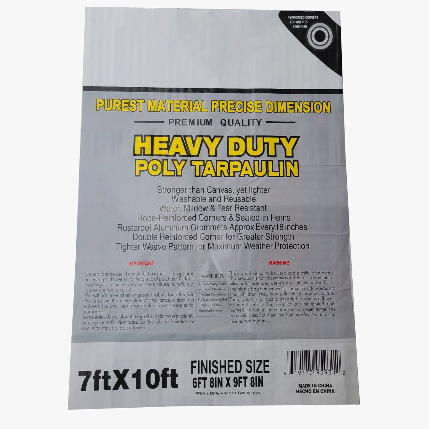 Heavy Duty Poly Tarp - White